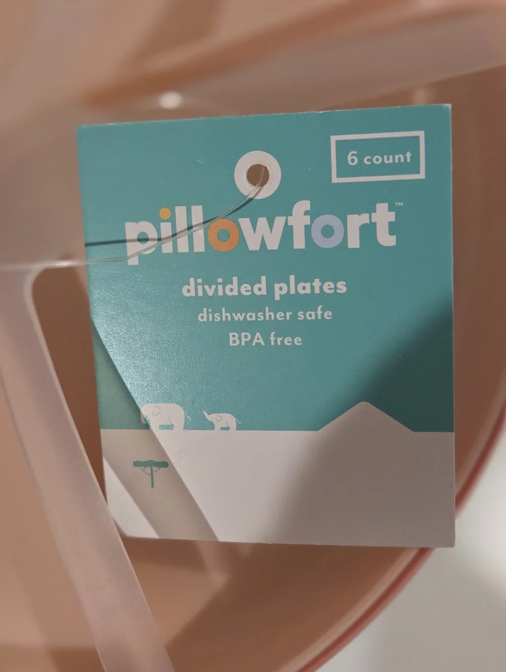 Pillowfort Divided Plates 6 Count Nwt